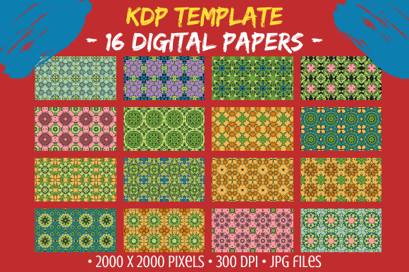 16 Digital Paper Flower Patterns: Versatile, High-Resolution Designs for Creative Projects