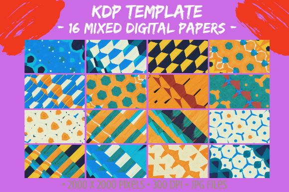 16 Mixed Color Digital Paper Patterns: Versatile, High-Resolution Design Assets for Creative Professionals and DIY Enthusiasts