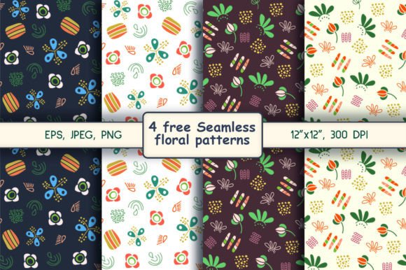4 Free Seamless Floral Patterns