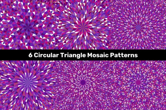 6 Purple Circular Mosaic Patterns