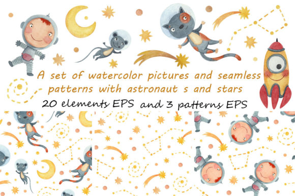 A Set and Patterns with Astronauts: Playful, Versatile Design Assets for Creative Professionals