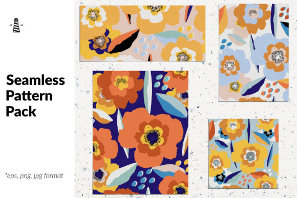 Abstarct Flowers Patterns: Where Hand-Drawn Detail Meets Seamless Digital Utility