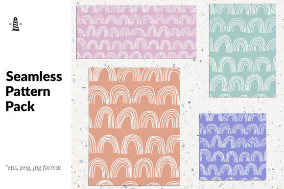 Boho Rainbows Seamless Patterns: Hand-Drawn Vector Assets for Authentic, Flexible Design Work