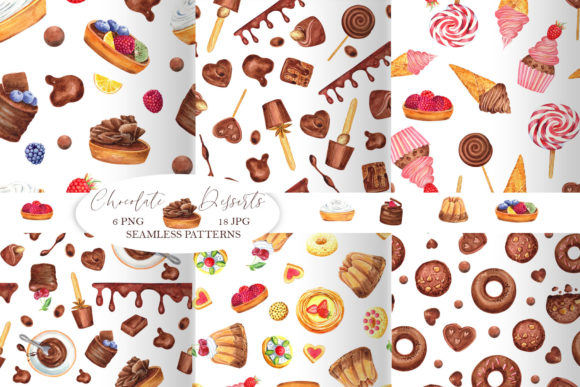 Chocolate Desserts Seamless Patterns: A Versatile Resource for Designers and Creators