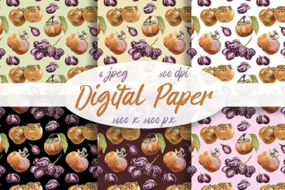 Patterns Persimmon Grape Digital Paper: Elegant, Versatile, and Ready to Use