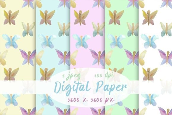 Patterns Watercolor Butterflies, Jpeg: Seamless Beauty for Designers and Crafters