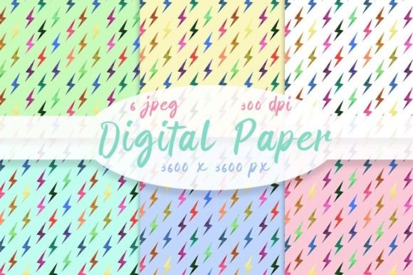 Patterns Watercolor Lightning, Jpeg: Seamless Digital Papers for Creative Confidence