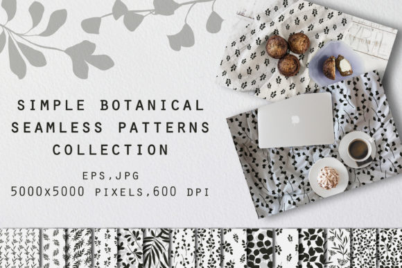 Simple Botanical Seamless Patterns