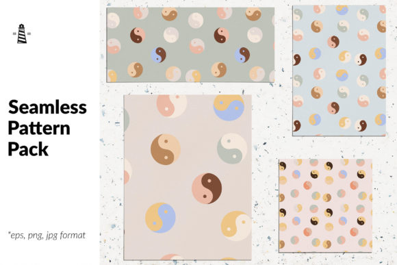 Yin Yang Seamless Patterns: Hand-Drawn Vector Art for Timeless Design Harmony